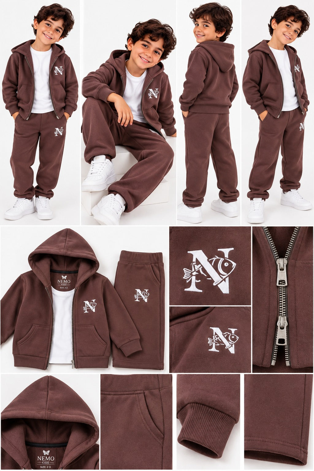 Boys' 3-Piece Brown Set