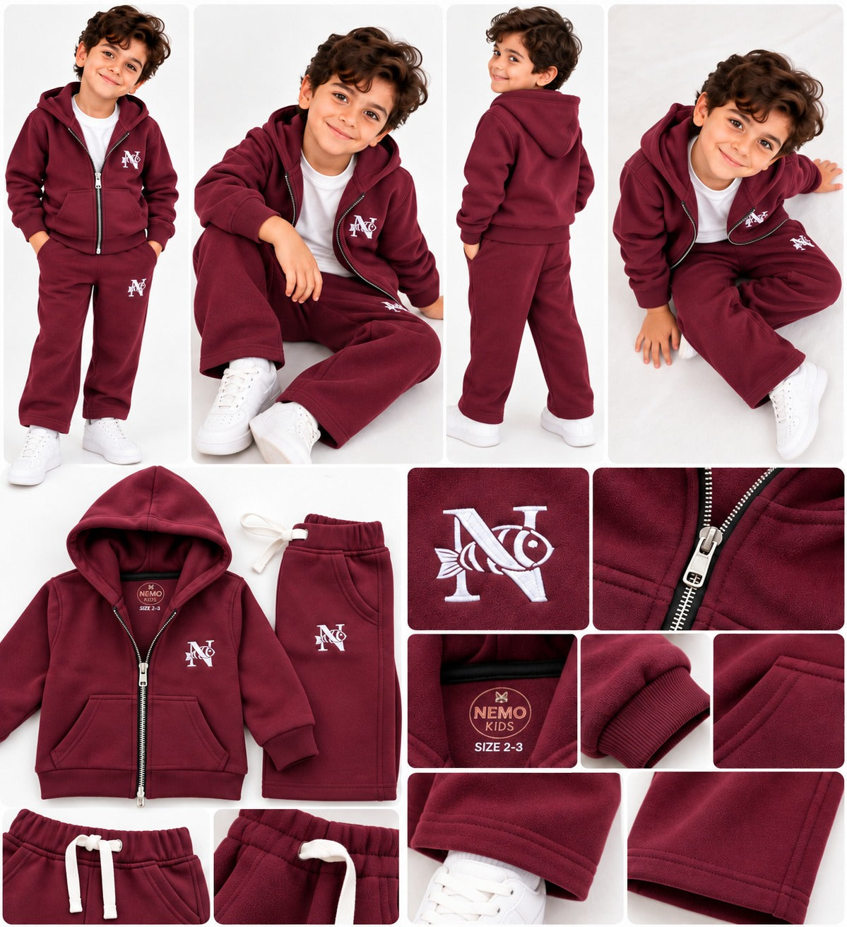 Boys' 3-Piece Burgundy Set