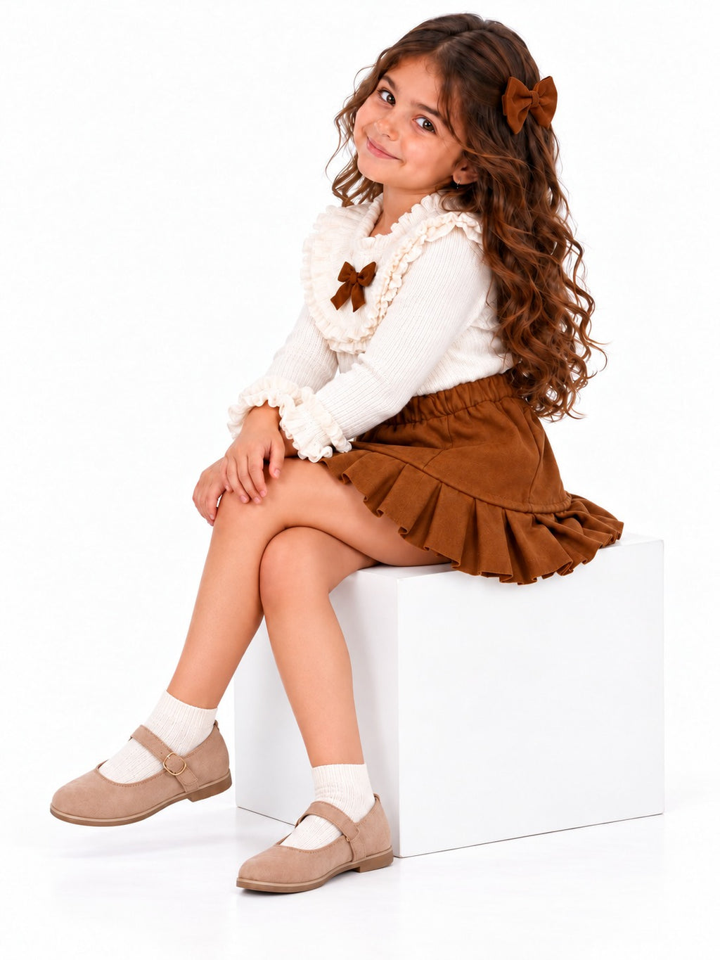 Havana Wool-Blend Skirt Set