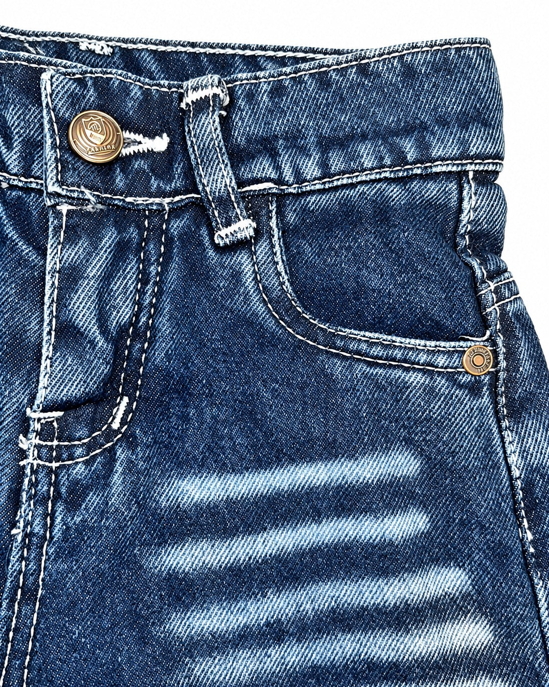 Boys Dark Cut-Out Wide-Leg Jeans