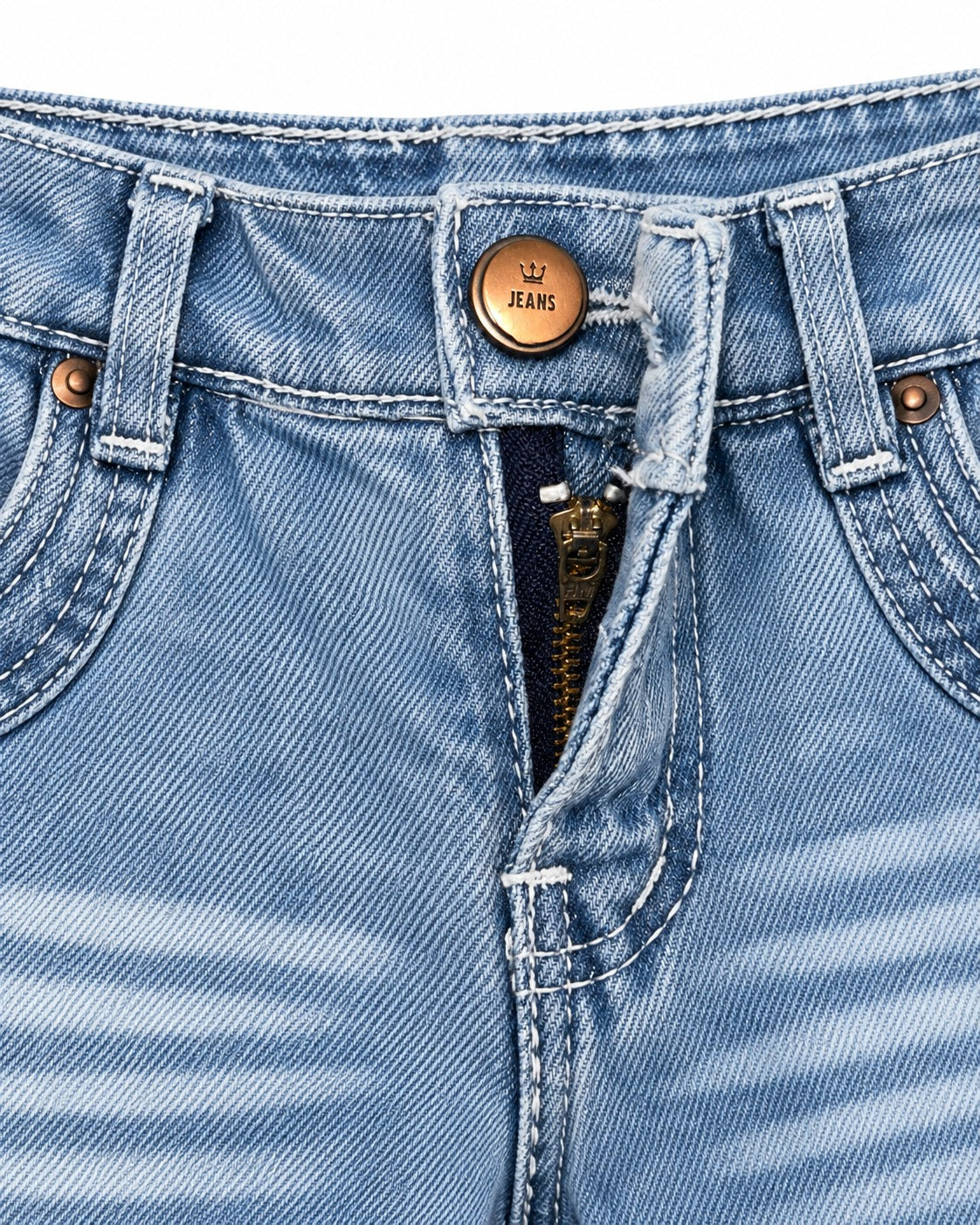 Boys Light Blue Wide-Leg Jeans
